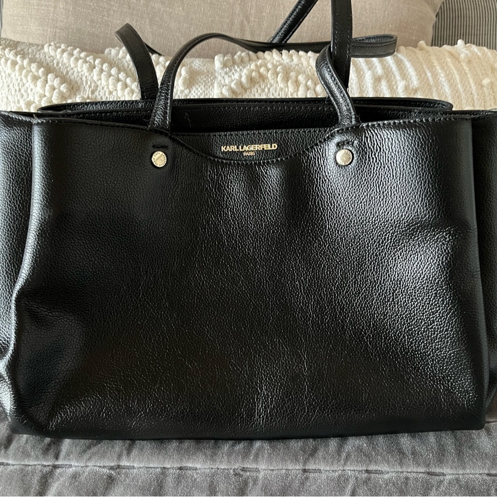 Karl Lagerfeld Black Textured Tote - Closet Staple
